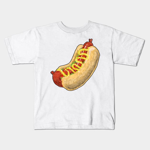 High art hot dog Kids T-Shirt by johnnybuzt